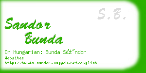 sandor bunda business card